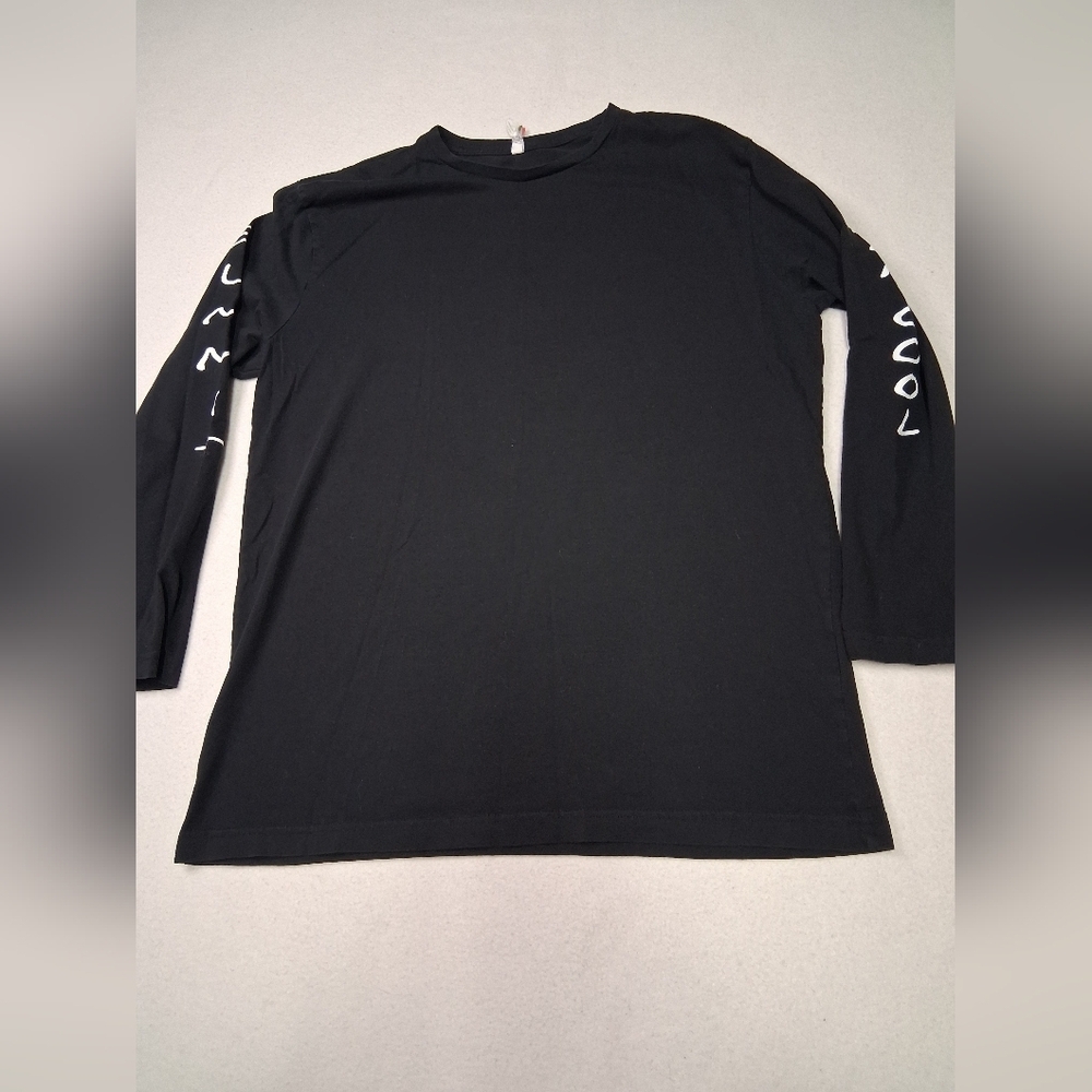 4/20$ ➡️ 100% Cotton Black Long Sleeve Tee with Tree Graphic - Picture 4 of 5